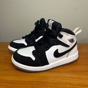 Size 8c - Nike Air Jordan 1 Mid SE TD Toddler Diamond Black White DN4322-100